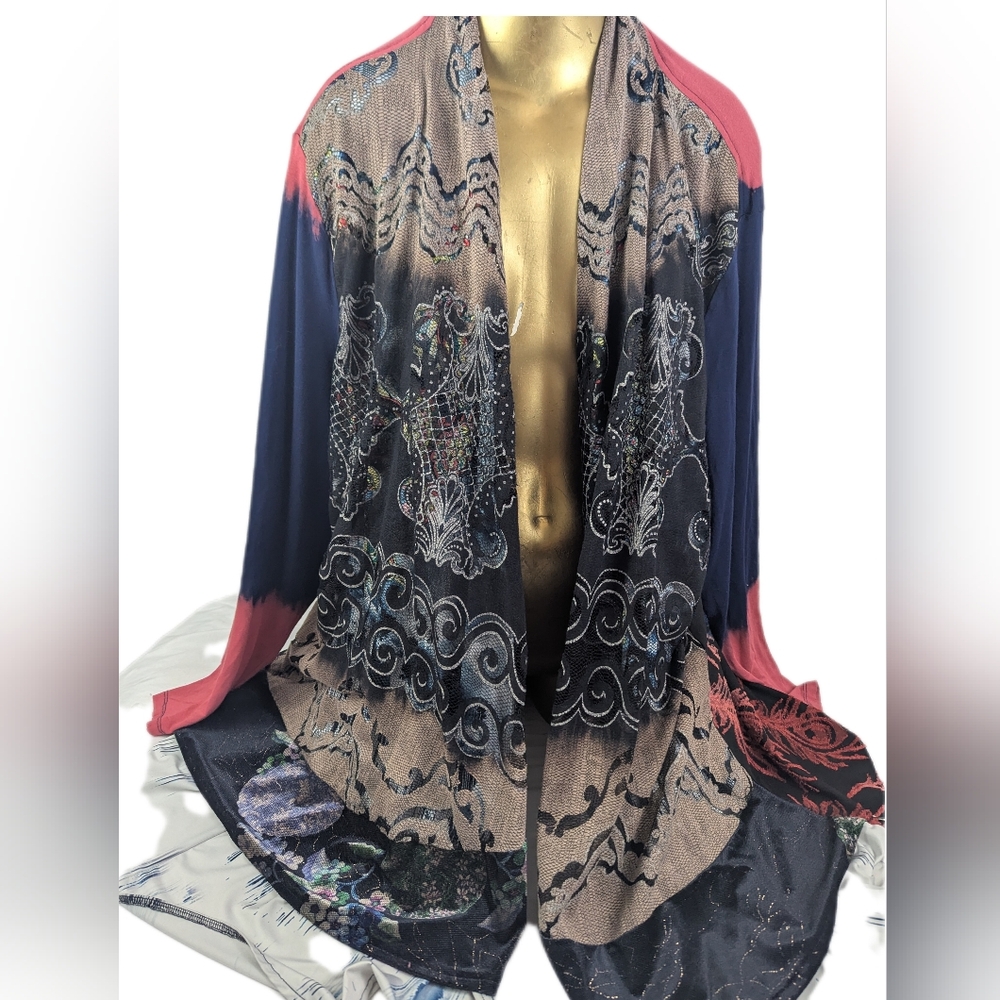 The Pyramid Collection Jacket Mixed Media Fabric And Colors 2XL
